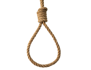 Isolated rope noose, a symbol of hanging and death