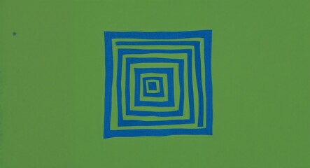 Blue Square pattern hand drawn design on Green background illustration