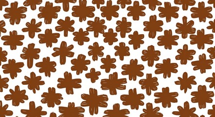 Brown Cross pattern hand drawn design on White background illustration