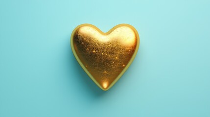 Golden Heart  Love  Romance  Valentine s Day  3D Render  Abstract Background  Luxury  Shin