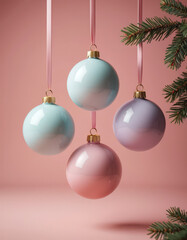 Obraz premium purple christmas balls
