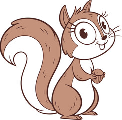 squirrel, A Beautiful Animal squirrel cartoon vector on white background