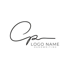 Obraz premium CP handwritten signature monogram letter logo design template for personal branding or business