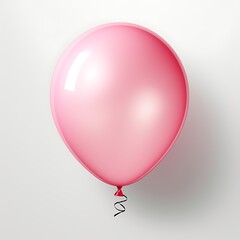 Pink Balloon Isolated Against a Plain Background
