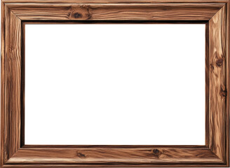Rustic wooden photo frame with rich texture
