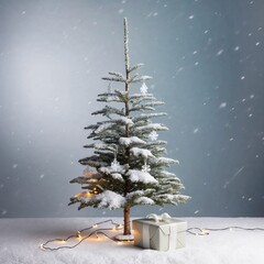 christmas tree in snow