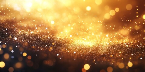 Obraz premium Golden Bokeh Blur with Shimmering Lights for Festive Design