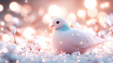 white dove on the branch