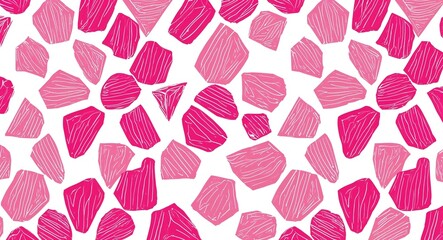 Pink Pentagon pattern hand drawn design on White background illustration