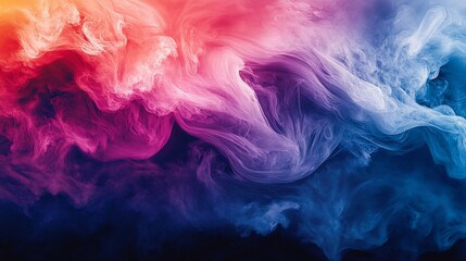 Fototapeta premium Abstract colorful smoke swirls, vibrant hues blend in dynamic motion.