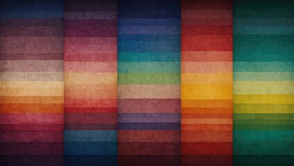 Colorful geometric patterns create a vibrant background, showcasing a spectrum of hues and textures in a modern design context