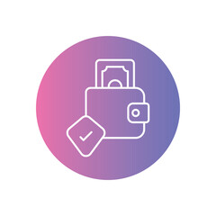 Secure Wallet vector icon stock illustration