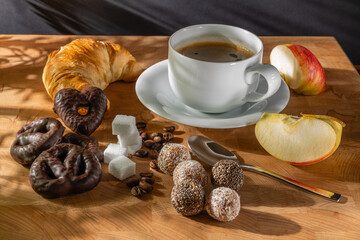 Breakfast on the veranda on a sunny morning