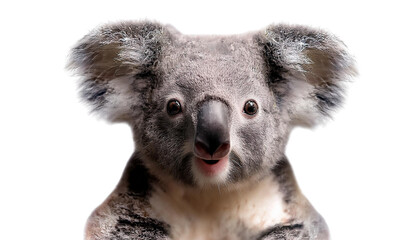 Obraz premium Shocked koala isolated on white backgroumd PNG