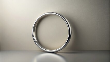 Elegant Minimalist Silver Circle on a Soft Background for Creative Design Projects and Modern Art Displays, Ideal for Use in Various Digital and Print Media
