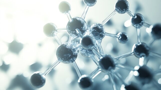 a complex molecule model showcasing various atoms represented by different spheres,