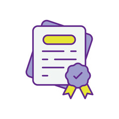 Compliance Certificate vector icon stock illustration
