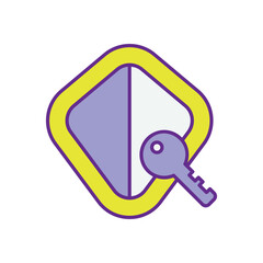 Private Key Protection vector icon stock illustration