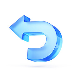 Undo arrow icon, Previous icon symbol -3d illustration