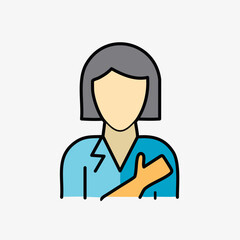 Woman icon. Vector illustration. Flat design style. Business concept.