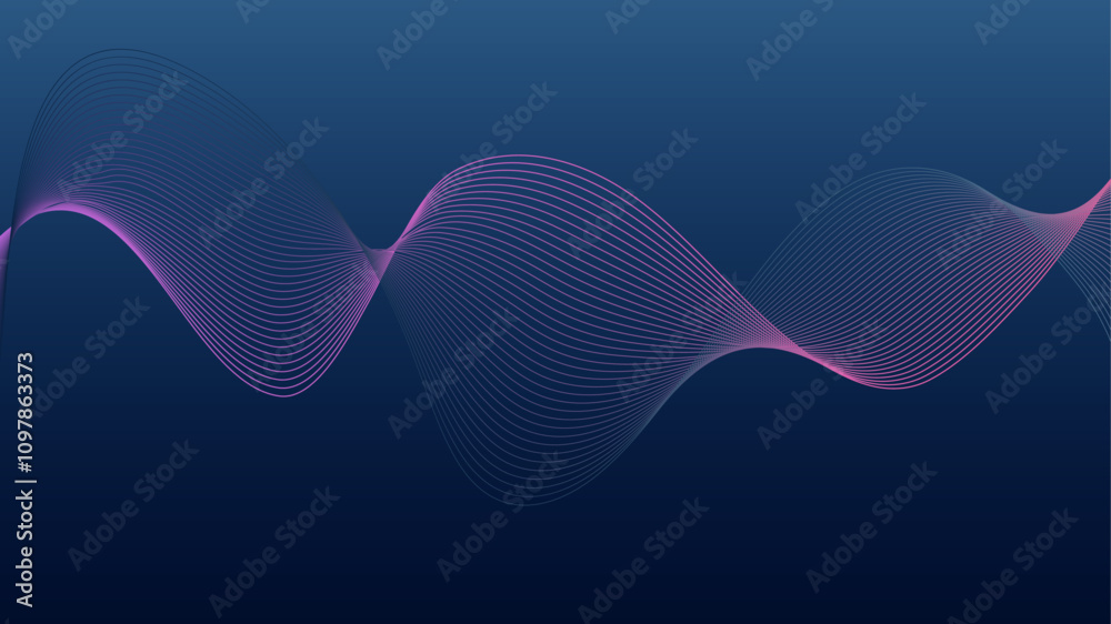 Aufkleber Dynamic gradient colorful flowing wave design element. Abstract wavy lines gradient vector line blend element.	
