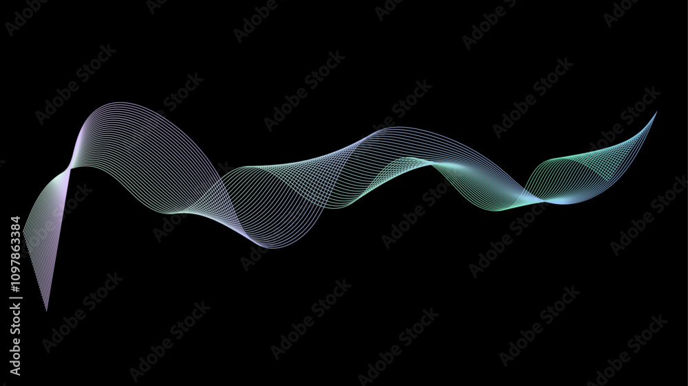 Aufkleber Dynamic gradient colorful flowing wave design element. Abstract wavy lines gradient vector line blend element.	
