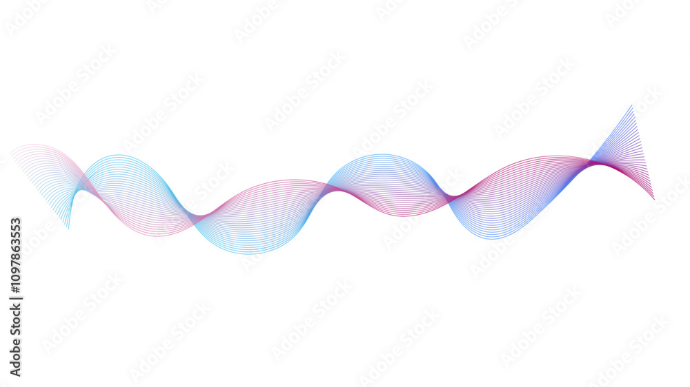 Poster Dynamic gradient colorful flowing wave design element. Abstract wavy lines gradient vector line blend element.	
