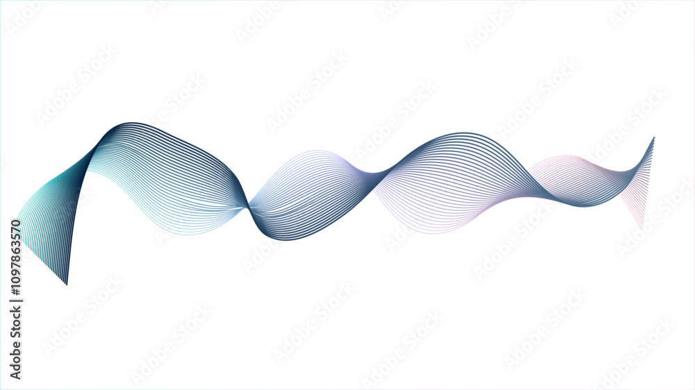 Aufkleber Dynamic gradient colorful flowing wave design element. Abstract wavy lines gradient vector line blend element.	
