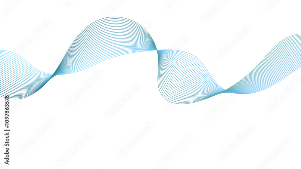 Poster Dynamic gradient colorful flowing wave design element. Abstract wavy lines gradient vector line blend element.	
