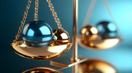 Obraz premium Golden Scale Abstract 3D Illustration