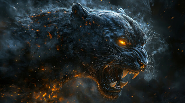 燃え上がる瞳の黒豹