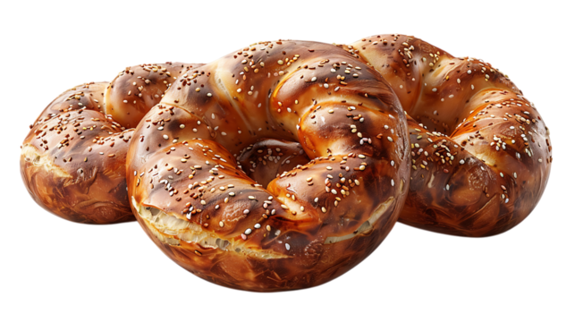 Pretzel, isolated on a transparent background.