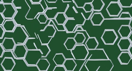 Fototapeta premium Silver Hexagon pattern hand drawn design on Gold background illustration