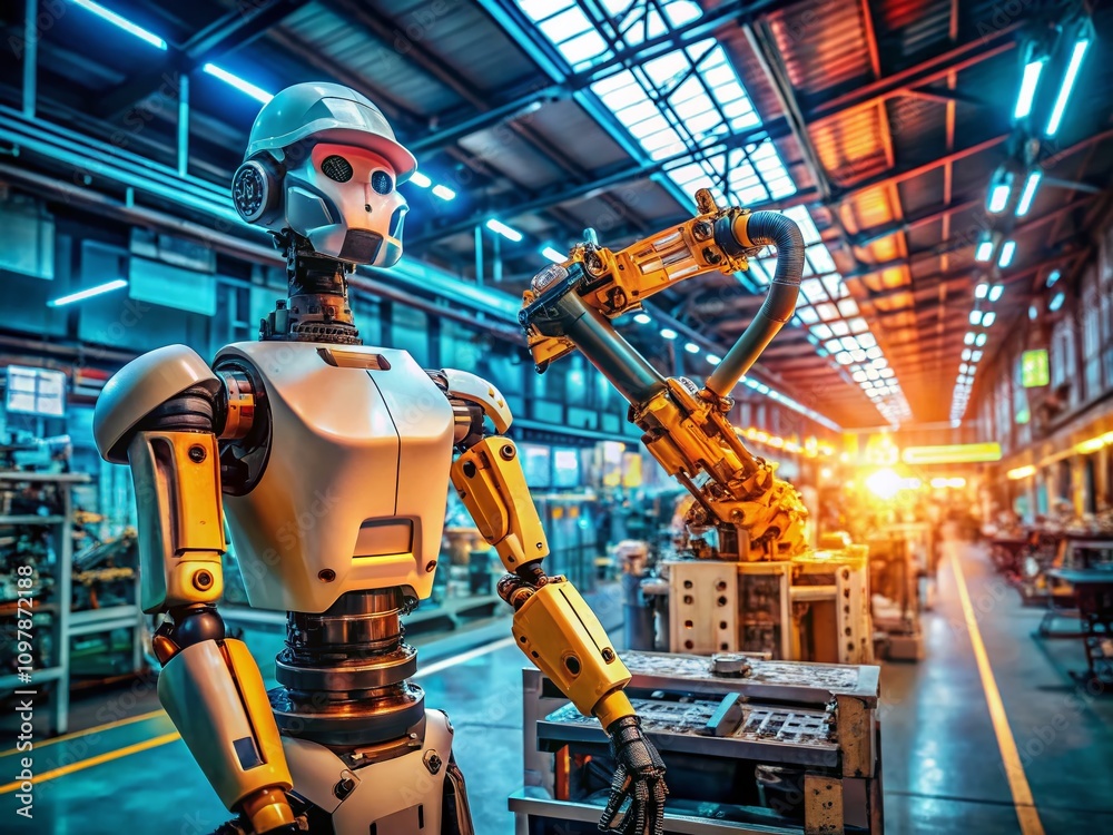 Poster exploring the intricacies of autonomous machines: a documentary on the evolution and functionality o