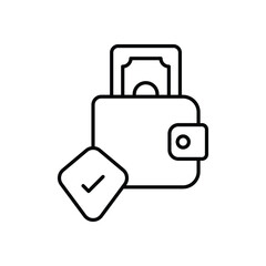 Secure Wallet vector icon stock illustration