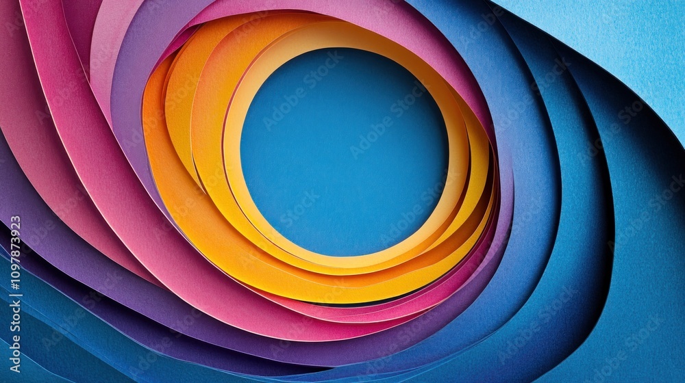 Aufkleber colorful paper swirls create abstract design