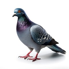 Gentle Pigeon Displayed Gracefully with a Clean, Plain Background
