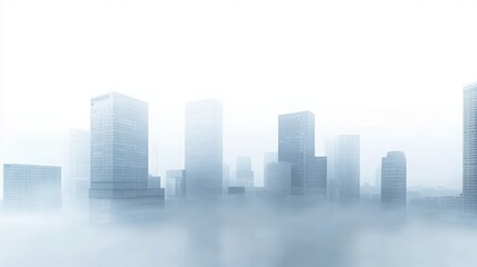 Fototapeta premium Soft Light Skyline in Business District with Isolated Background
