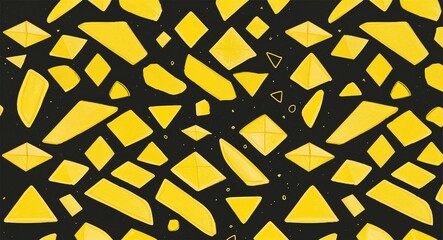 Yellow Parallelogram pattern hand drawn design on White background illustration