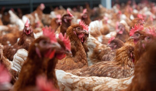 Free range chicken at Rondeel stable Netherlands.