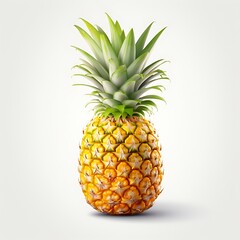 Fototapeta premium Fresh Pineapple Displayed Elegantly on a Crisp Clear Background 