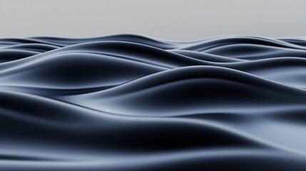 Fototapeta premium Dark waves undulating across a tranquil surface under soft light. Generative AI