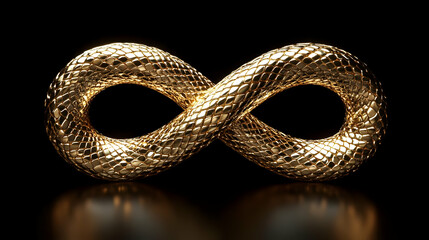 Golden Snake Infinity 3D Render