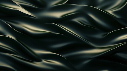 Obraz premium Black satin fabric with elegant waves creating a textured appearance. Generative AI