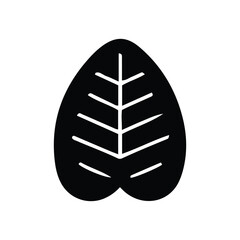 Leaf Vector Icon – Minimal Nature Symbol, Botanical Clipart & Green Design Elements.