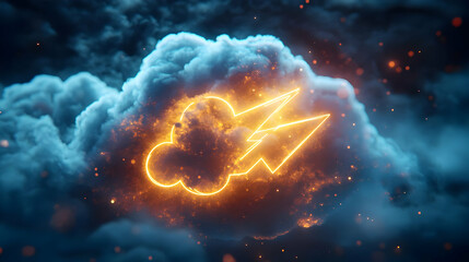 Obraz premium Fiery Cloud Storm 3D Illustration