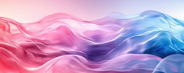 Fototapeta premium Abstract gradient landscape with pink and blue wave patterns