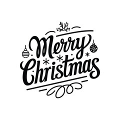 Merry Christmas Typography Vector Illustration lettering Design