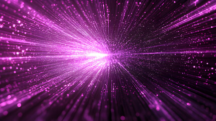 Obraz premium Purple Abstract Background: Glowing Lines and Particles