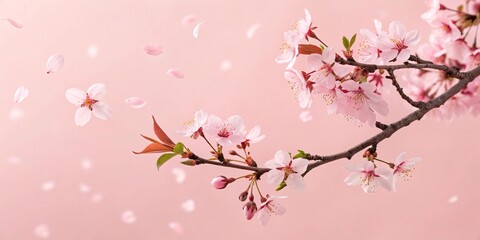 Naklejka premium Eastern Theme Cherry Blossom Banner Background